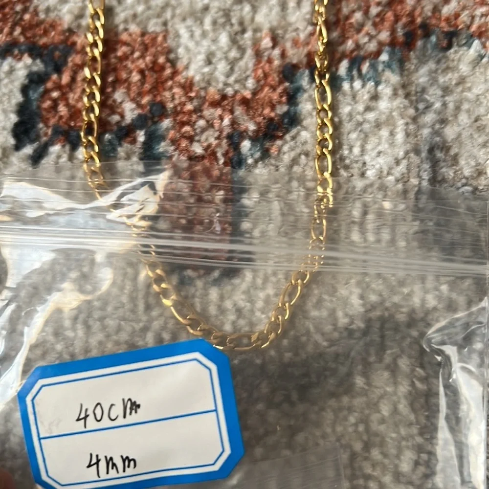 Gold plated chain link necklace 16”